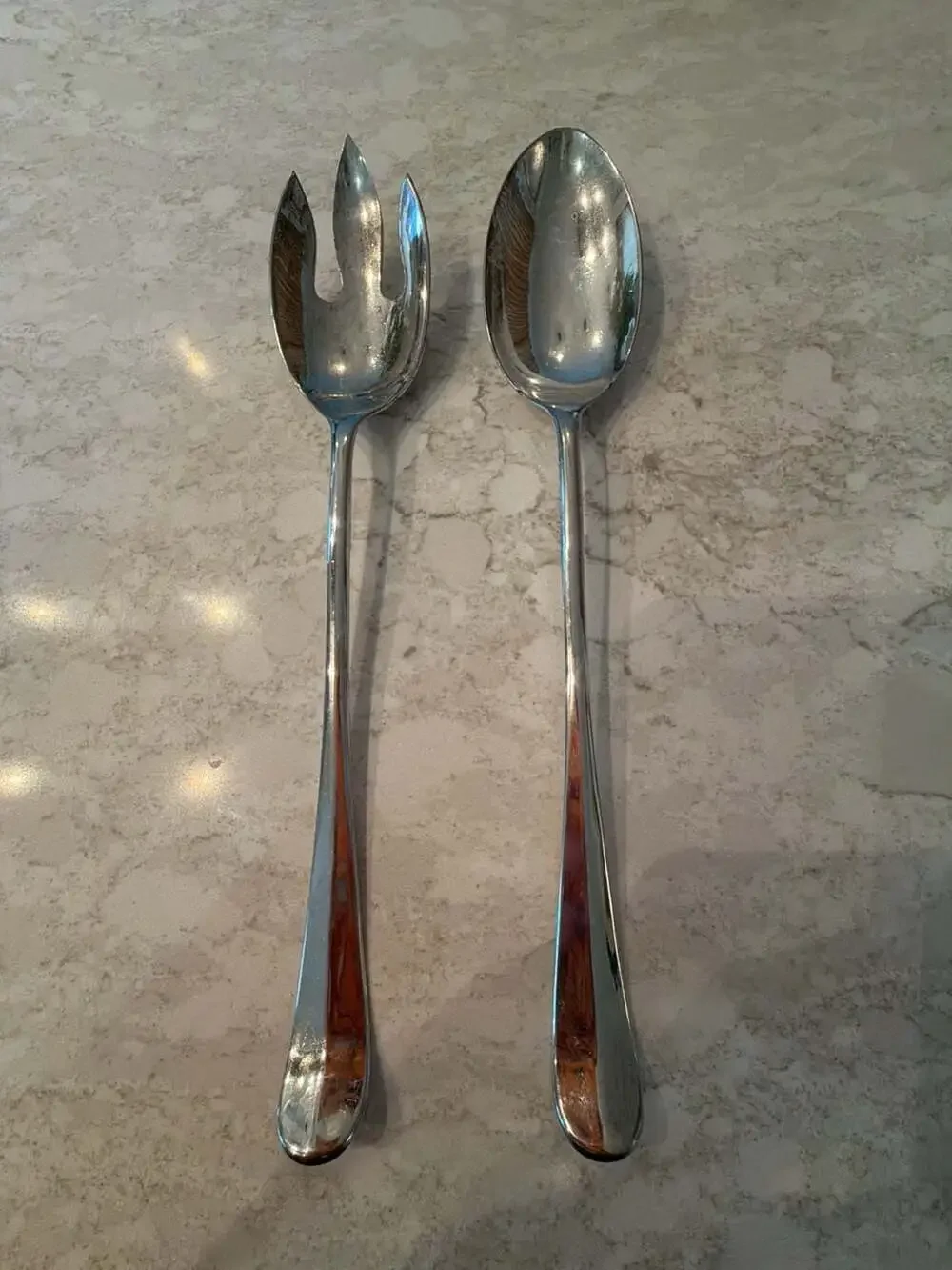 Vintage Italian Silverplated Salad Serving Set‎